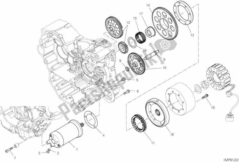 Tutte le parti per il Avviamento E Accensione Elettrici del Ducati Monster 821 Stealth Thailand 2020 Tutte le parti per il Avviamento E Accensione Elettrici del Ducati Monster 821 Stealth Thailand 2020